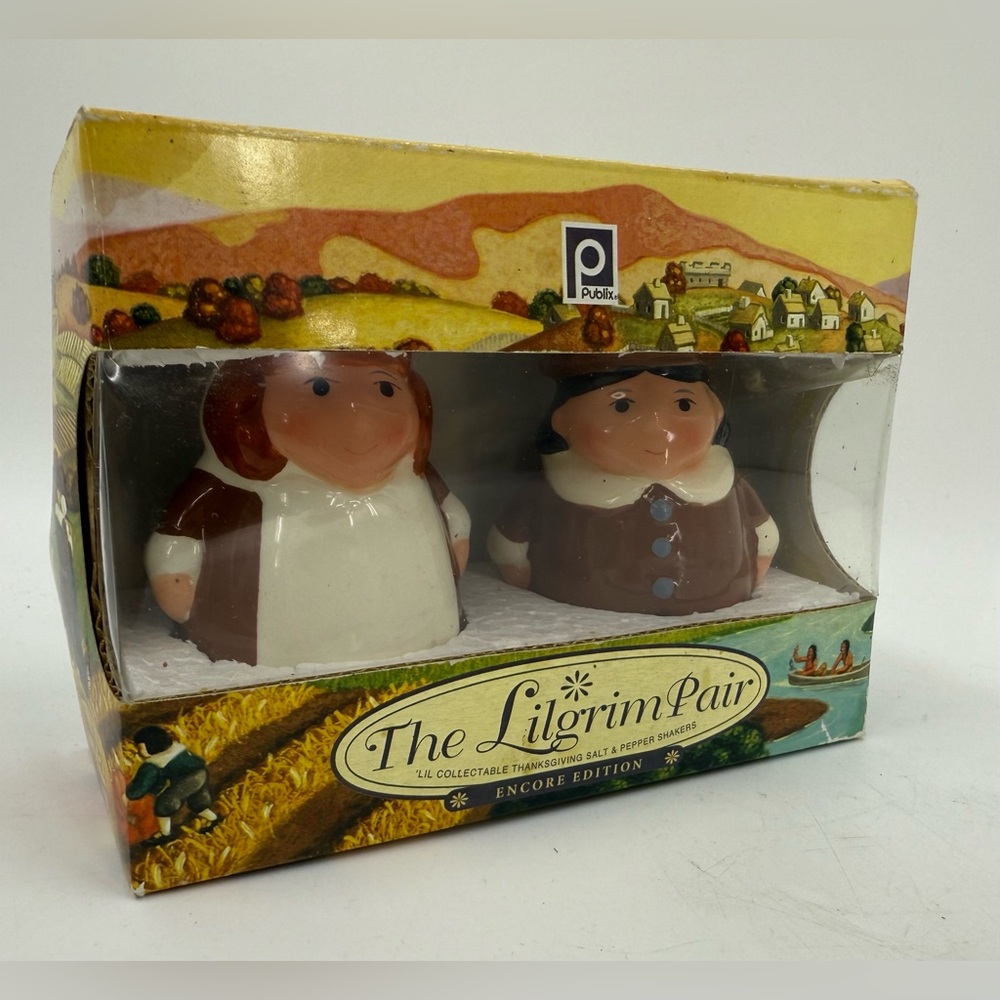 The Lilgrim Pair Thanksgiving Publix Supermarket 2004 Salt & Pepper Shakers NIB